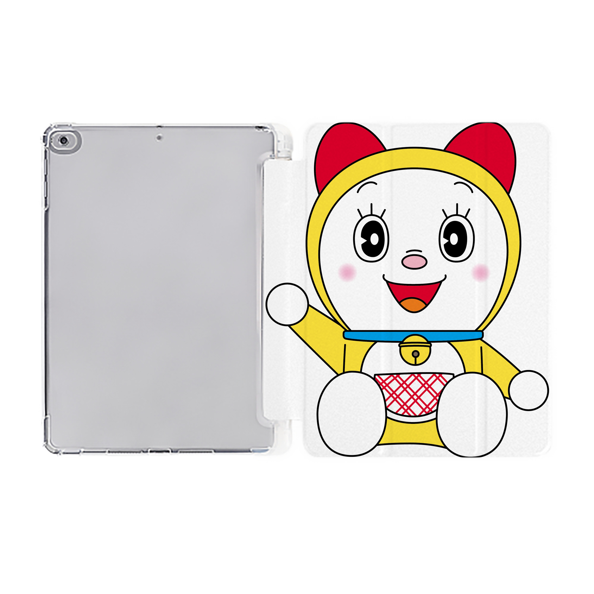 （画像用） ドラえもん ドラミ Doraemon Dorami IPad ケース ペン収納付き 三つ折りスタンド PUレザー×シリコン 対応機種9.5/10.5/10.9インチ